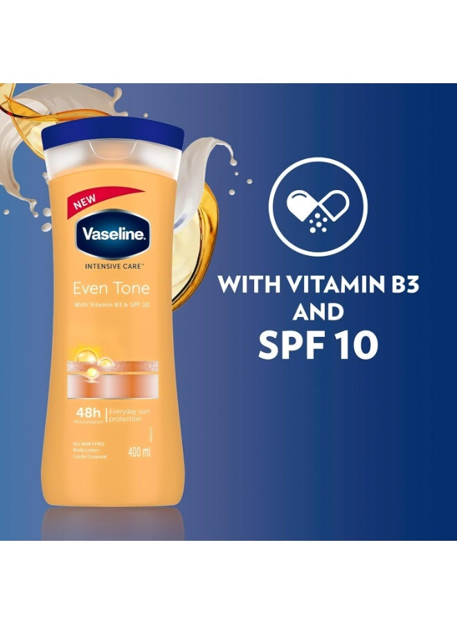 فازلين لوشن للجسم لتوحيد لون البشرة مع فيتامين B3 (نياسيناميد) وSPF10، ترطيب عميق يومي للبشرة الجافة وغير المتساوية، 400 مل - Image 5